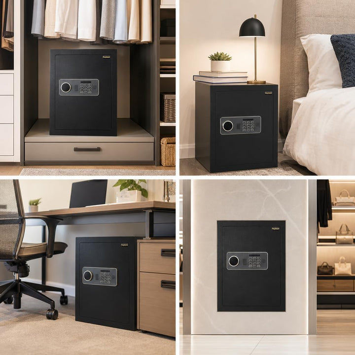 54L Digital-Tresor mit Zahlenschloss &amp; Schlüssel, feuerfester Tresor mit programmierbarer Tastatur,