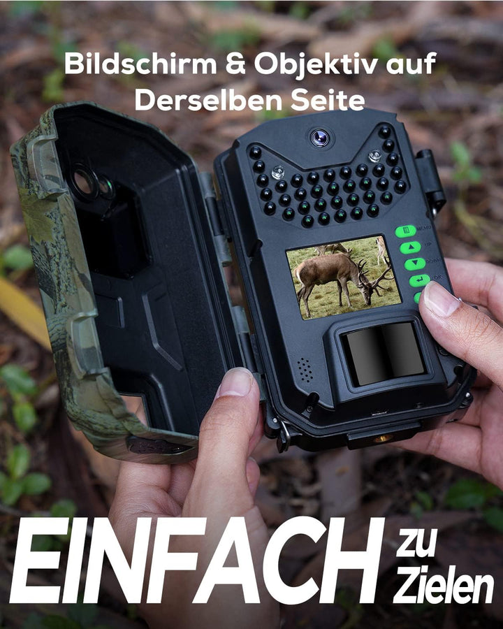 iZEEKER Wildkamera 20MP 1080P, Jagdkamera mit unsichtbaren Infrarot 940nm LEDs, IP66 Wasserdicht Bew