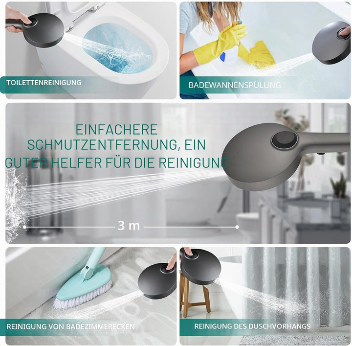 Duschkopf Gross Hochdruck XXL Regenduschkopf mit 3+1 Strahlarten, 130mm Gross Handbrause Duschkopf W