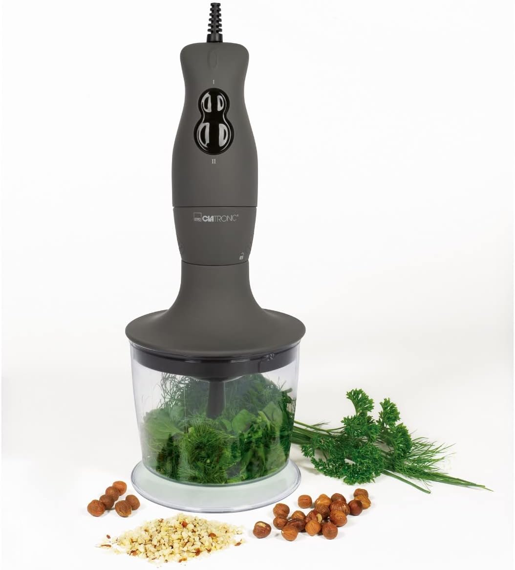 Clatronic® Stabmixer Set | Mixer, Pürierstab, Zerkleinerer aus Edelstahl | 400 Watt | 2 Geschwindigk