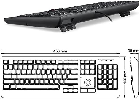 Perixx PERIBOARD-513 Tastatur mit Touchpad USB (US-Englisch) schwarz Layout: US ENGLISH, Layout: US