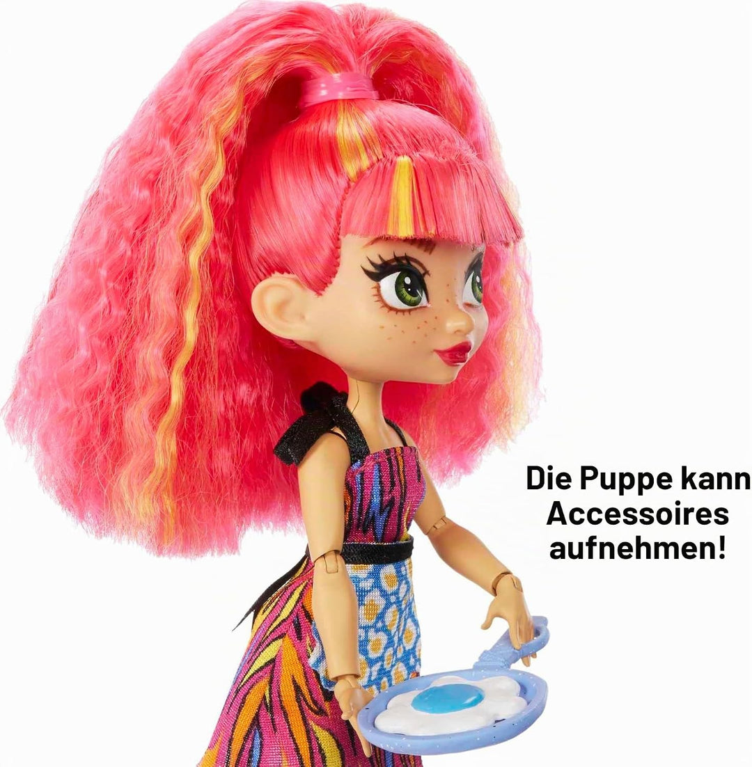 Mattel Cave Club GNL96 - Wilder Grillspass mit Emberly Spielset &amp; Puppe und Zubehörteilen, Reise in