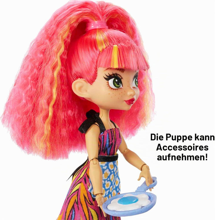 Mattel Cave Club GNL96 - Wilder Grillspass mit Emberly Spielset &amp; Puppe und Zubehörteilen, Reise in