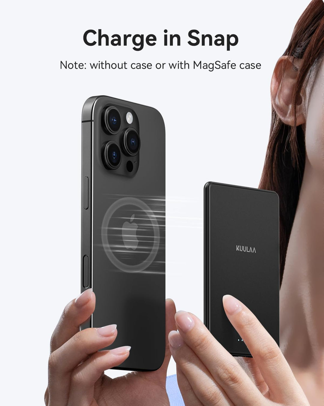 Kuulaa Ultra Slim Magsafe PowerBank,5000mAh Wireless Power Bank mit Type C 20W Output powerbank Schn