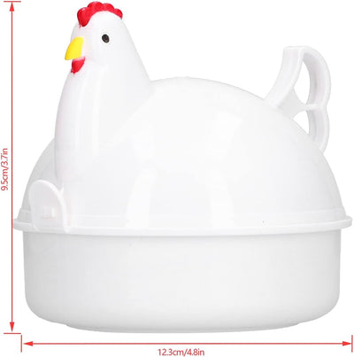 Eierkocher, Acouto 4 Eier Huhn-förmiger Schnellerwärmungsbeständiger Mikrowellen-Eierkocher für die