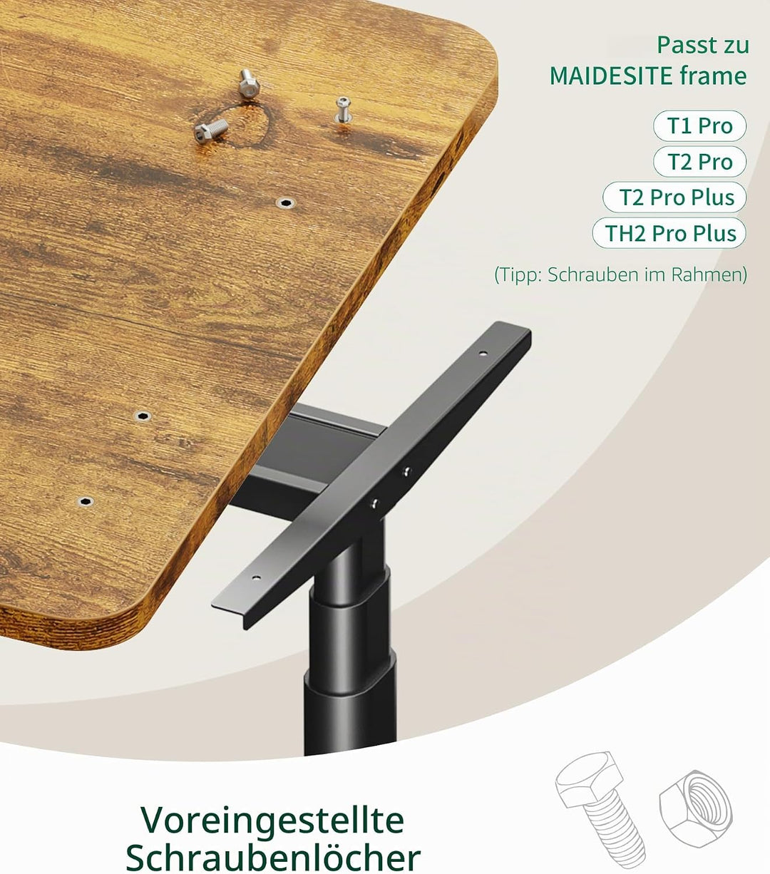 MAIDeSITe Tischplatte 140x70 cm Schreibtischplatte 25 mm stark - DIY Stabile Bürotischplatte – Perfe