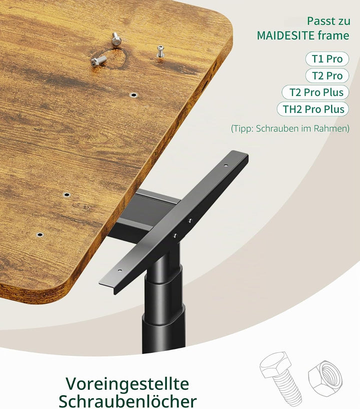 MAIDeSITe Tischplatte 140x70 cm Schreibtischplatte 25 mm stark - DIY Stabile Bürotischplatte – Perfe
