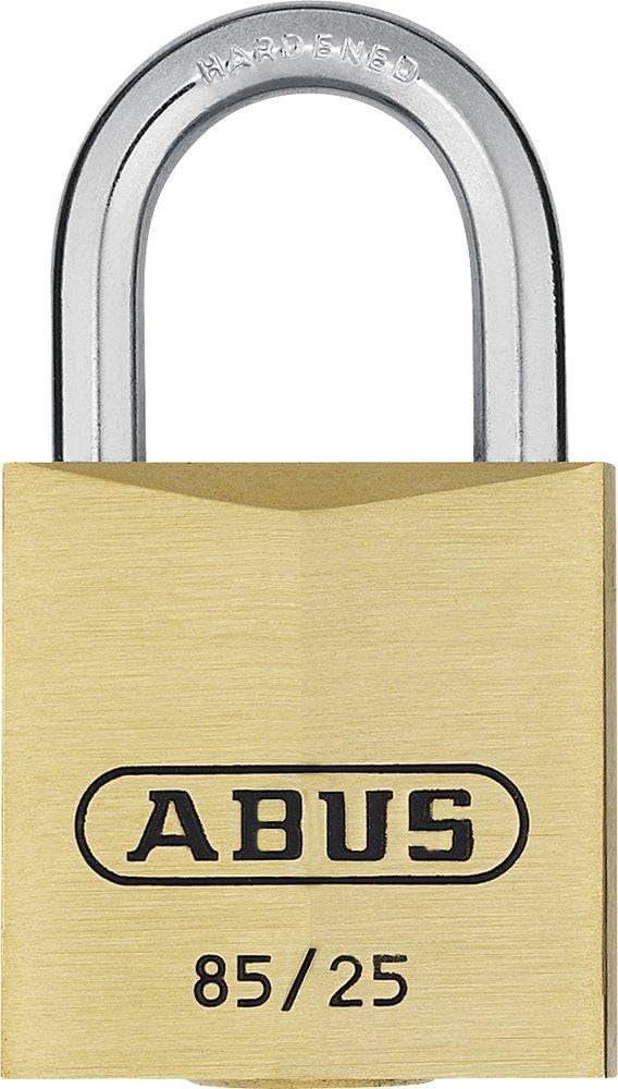 ABUS Vorhängeschloss Messing 85/25 gl.-0304 - gleichschliessend - für Kellertüren, Schuppen u. v. m.