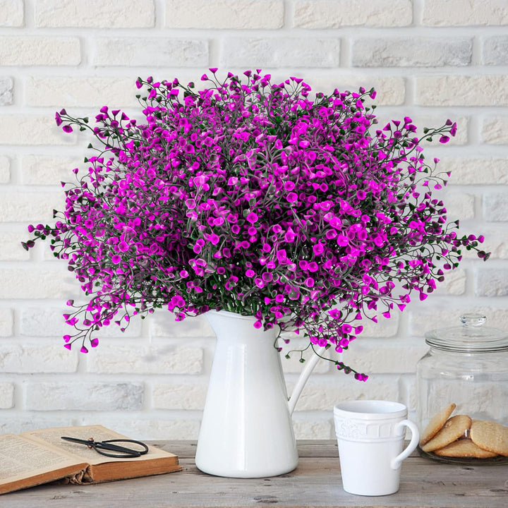 12 Bündel Künstliche Blumen Aussen Kunstblumen Wetterfeste Balkonpflanzen Künstliche Sträucher Büsch