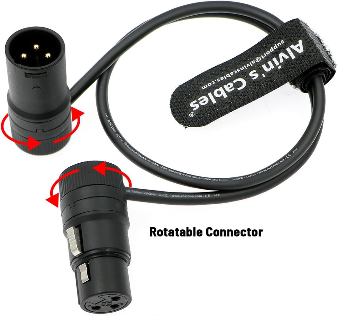 Alvin's Cables Drehbares Low-Profile-XLR-3-Pin-Stecker-auf-Buchse-Kabel Originalstecker symmetrische