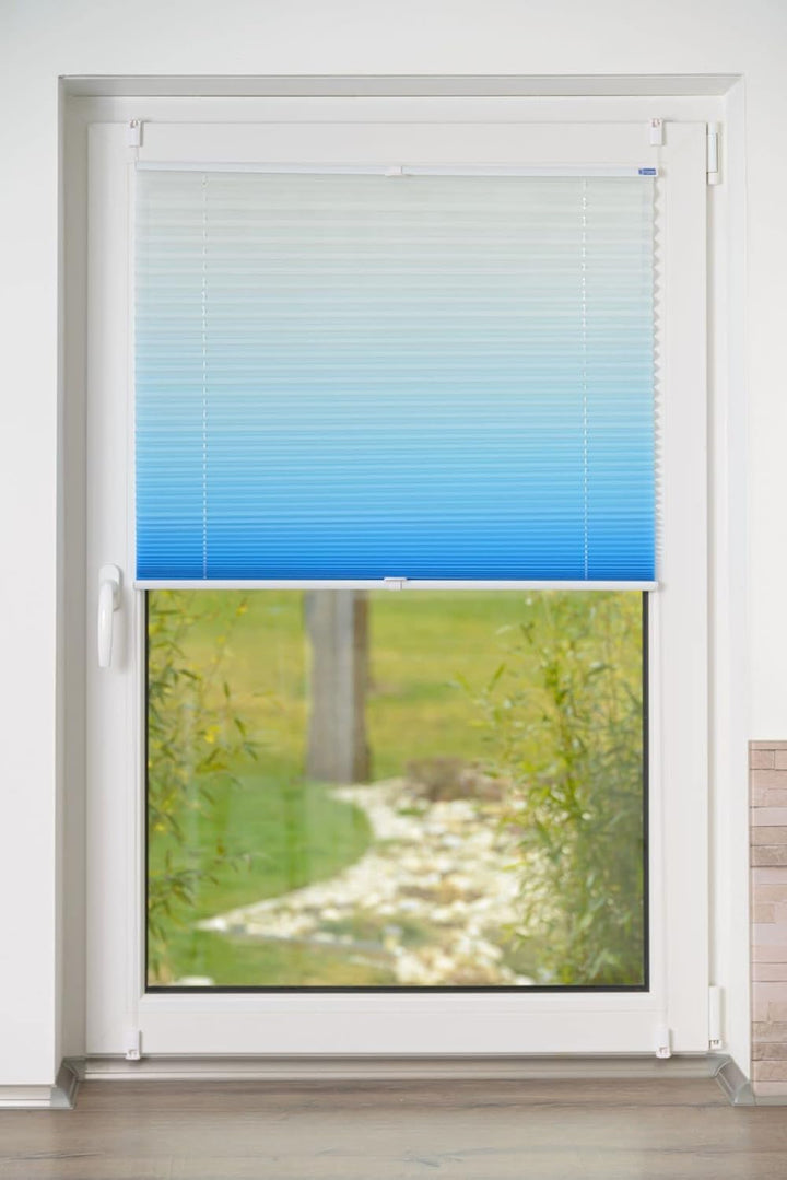 K-home Plissee Farbverlauf, Polyester, Iceblau, B70 x H130 cm B70 x H130 cm Iceblau, B70 x H130 cm I