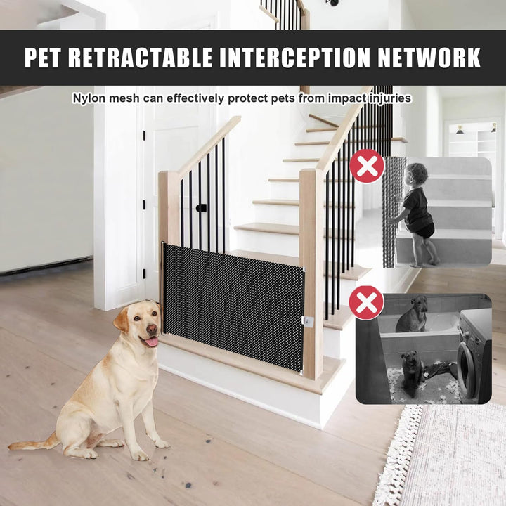 Absperrgitter Hund Absperrgitter Hundegitter Wohnung,Versenkbares Kleintiergehege zur Sicherheit von
