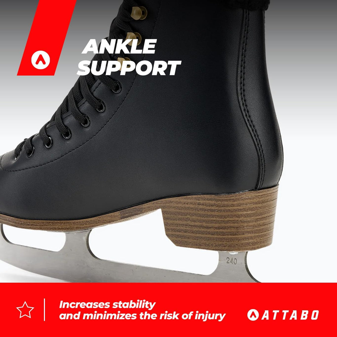 ATTABO Eiskunstlauf Schlittschuhe Kinder ISLA Rosa Grösse 31-36 EU Edelstahlkufe Ideal für Anfänger