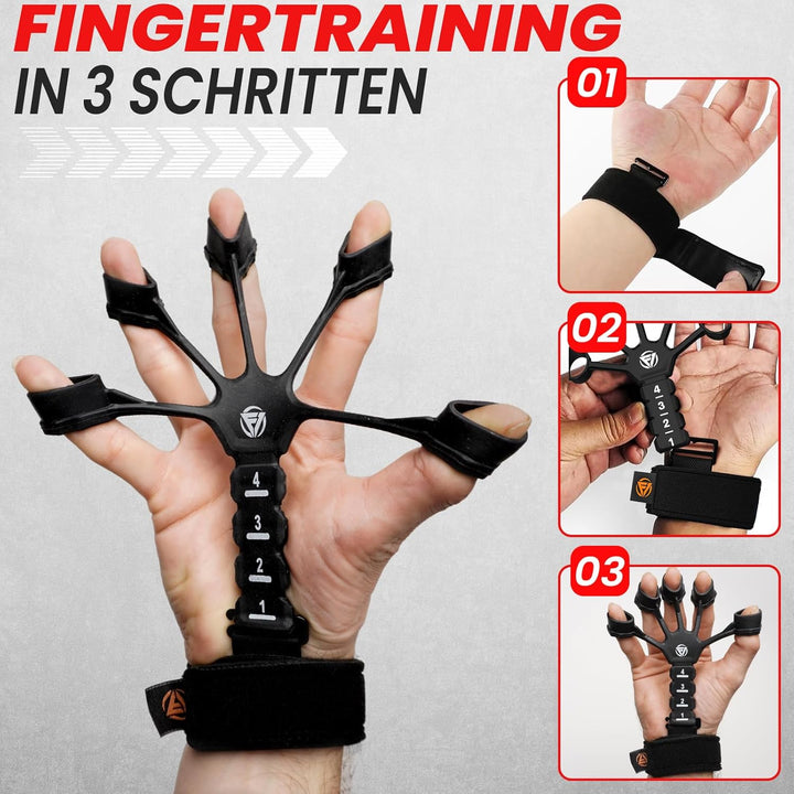 Handtrainer Fingertrainer, Verstellbares Griffkraft Trainer Set -5-Teilig- Unterarmtrainer, Fingerst