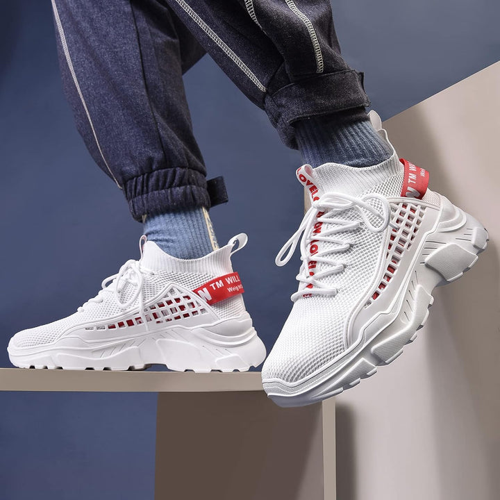 FUSHITON Herren Turnschuhe atmungsaktive Sportschuhe Leichte Freizeitschuhe lässig Strassenlaufschuh