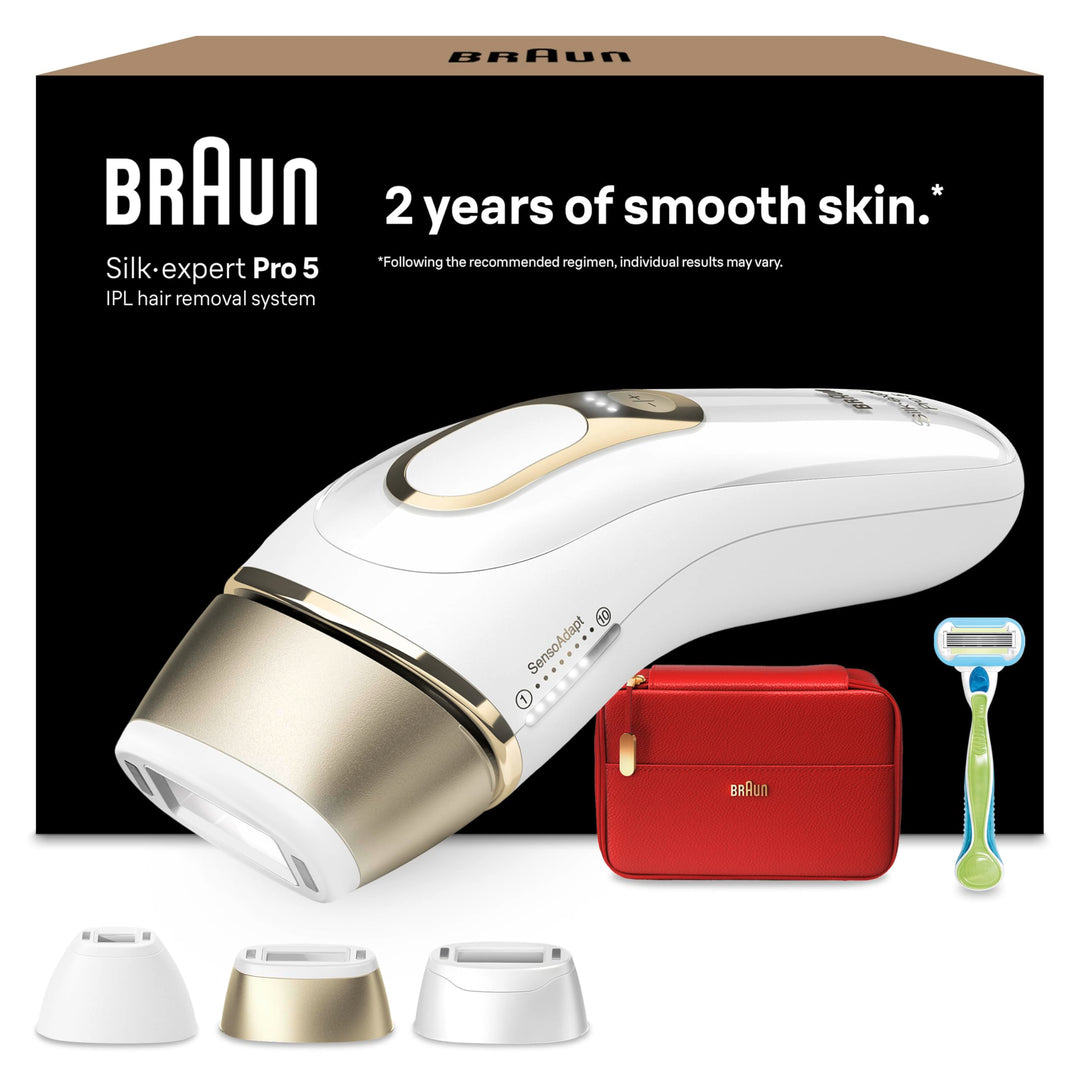 Braun IPL Silk Expert Pro 5 Haarentfernungsgerät Damen/Herren, 3 Aufsätze, sichtbare Haarentfernung,