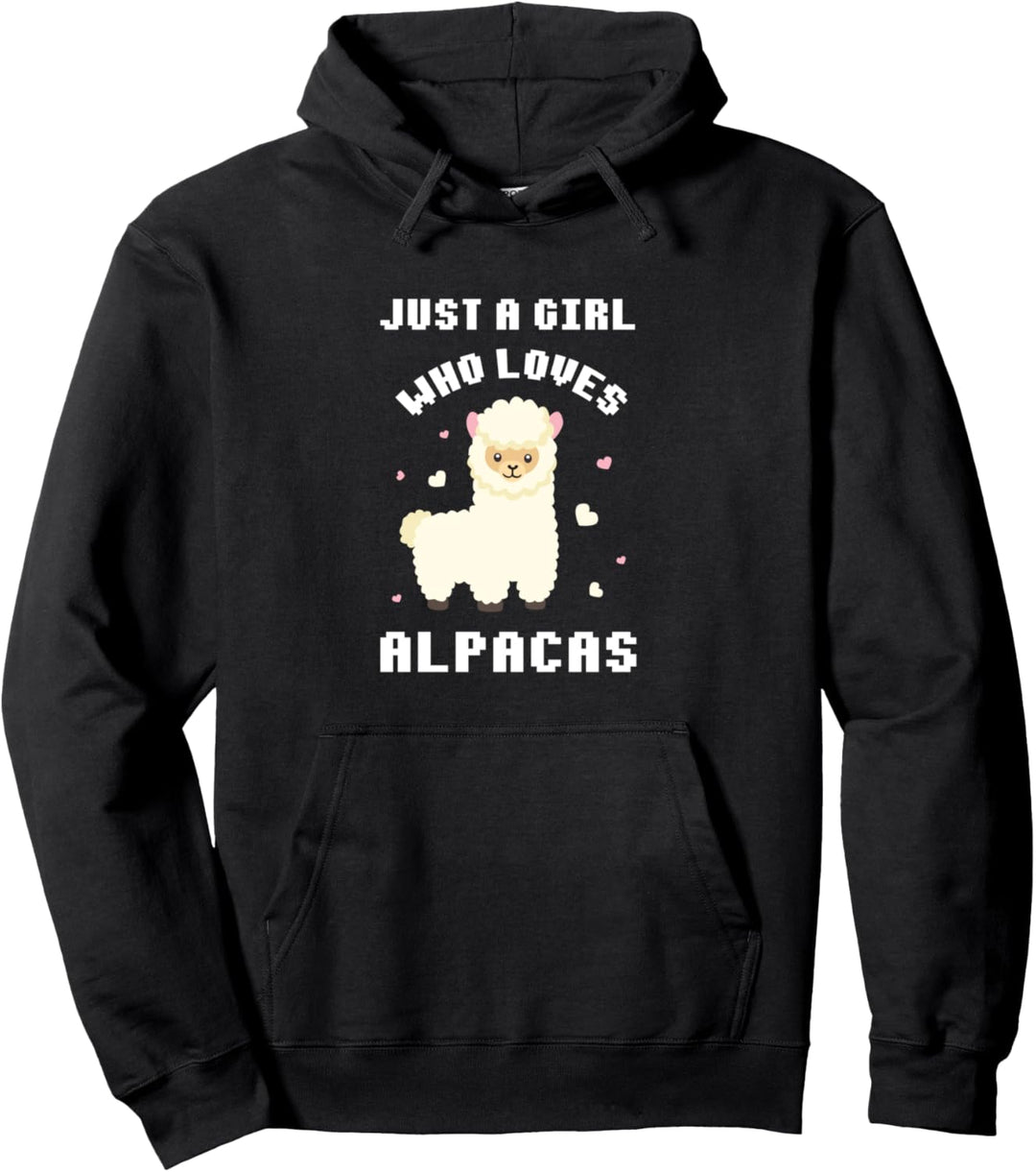 Just A Girl Who Loves Alpacas Alpaka Spruch Pullover Hoodie