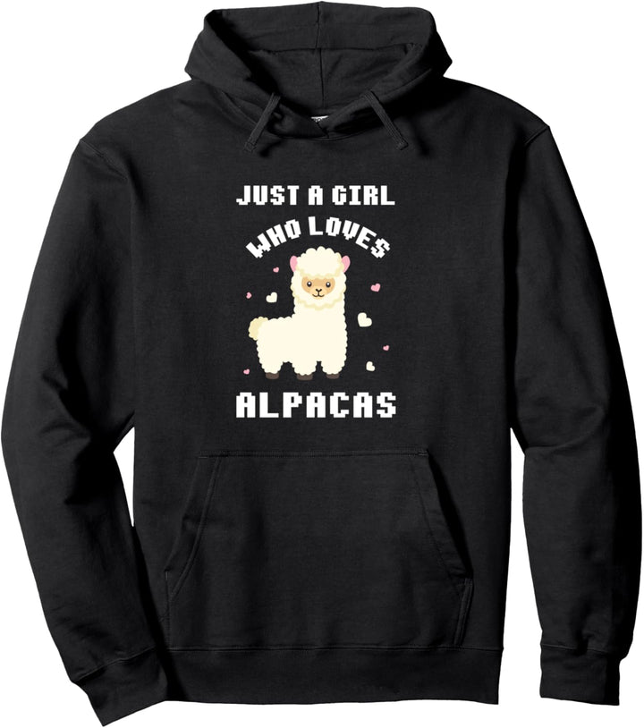 Just A Girl Who Loves Alpacas Alpaka Spruch Pullover Hoodie