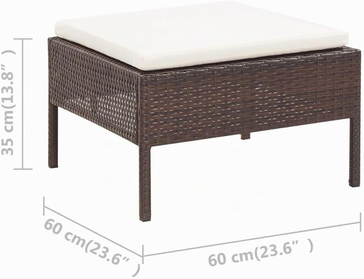 vidaXL Gartenmöbel 3-TLG. mit Auflagen Sitzgruppe Garten Garnitur Lounge Sofa Sitzgarnitur Gartenset