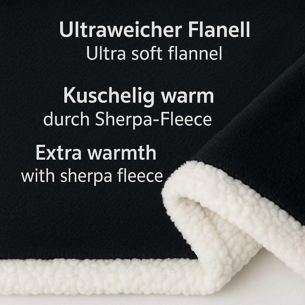 Betz Luxus Flanell Sherpa Kuscheldecke Flauschig Sofa Fleecedecke Verona - Wohndecke XXL Warm Sofade