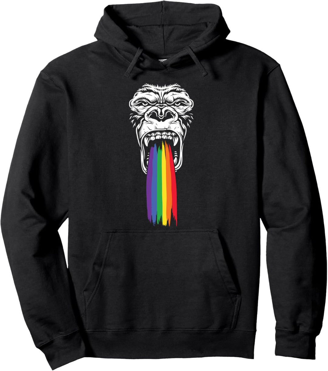 Gorilla Regenbogen LGBT Hipster Brutal Urbaner Lebensstil Pullover Hoodie