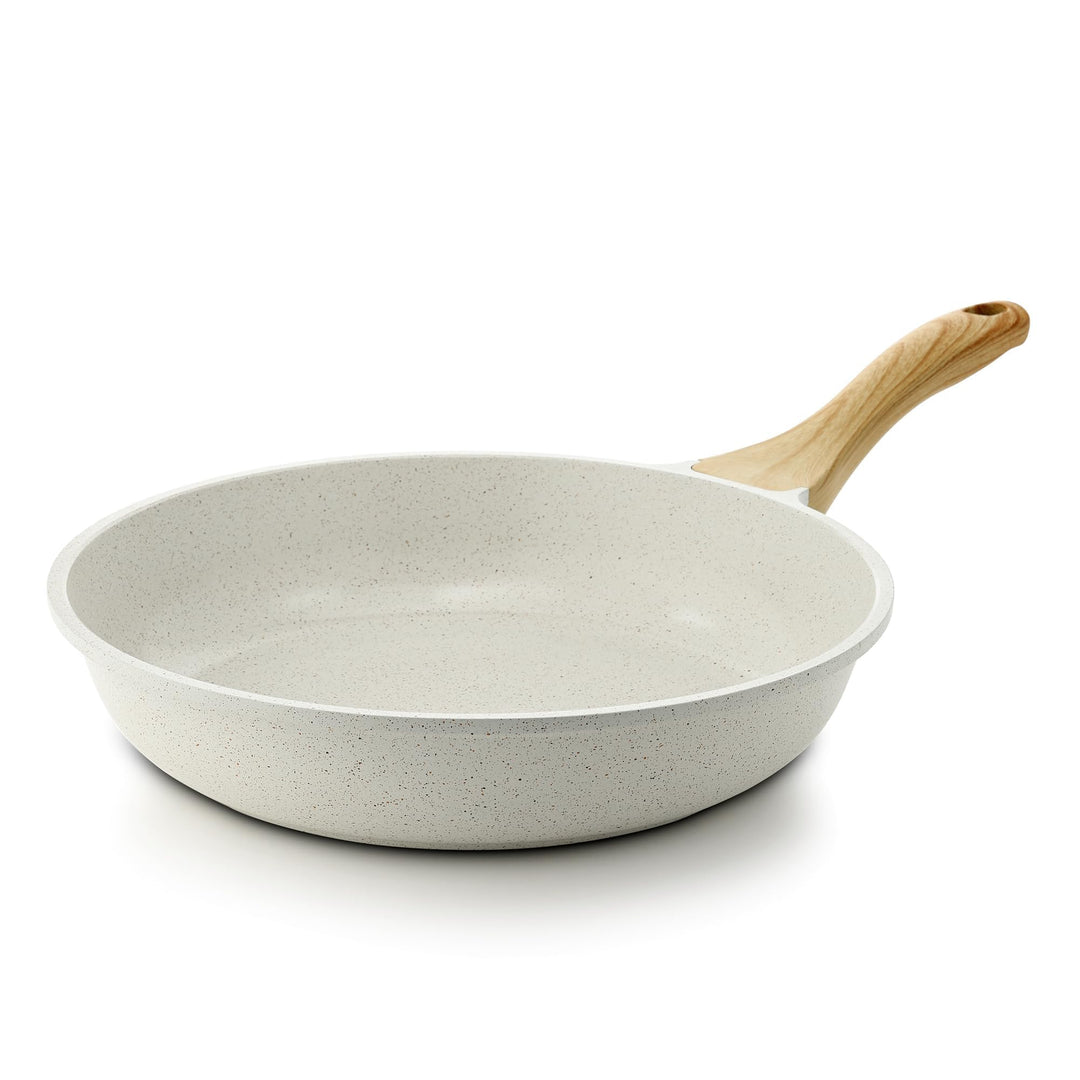 SENSARTE Weiss Keramik 28cm Antihaft Bratpfanne Skillet, Schweizer Beschichtung Omelette Pfanne, Ges