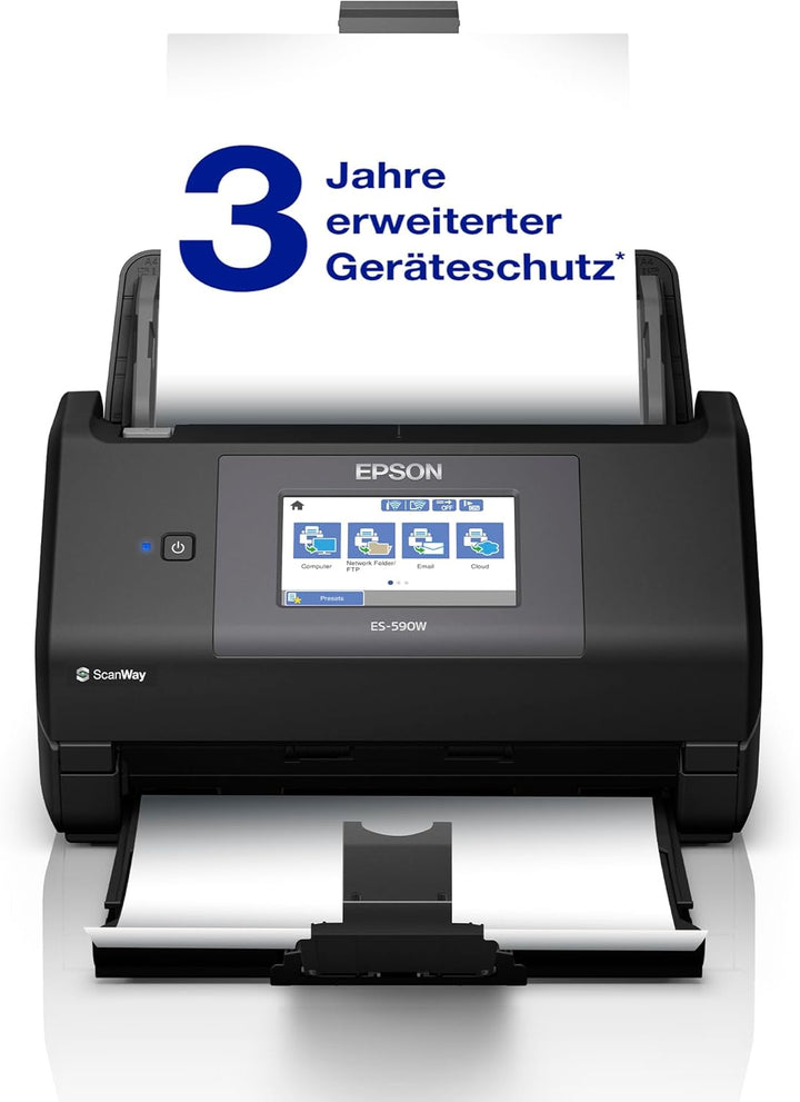 Epson Workforce ES-590W WLAN Dokumentenscanner | 45 S./Min. / 90 ipm | 100 Blatt automatischer Dokum