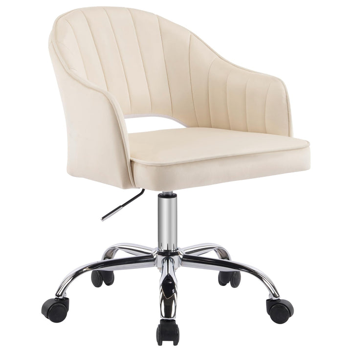 Bürostuhl aus Samt, Schminktischstuhl, Schale, um 360 ° drehbar, höhenverstellbar, für Wohnzimmer, S