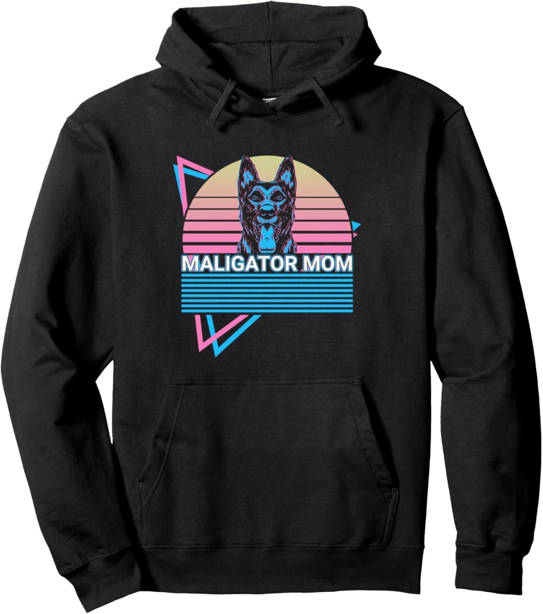 Belgische Malinois Retro Maligator Mom Pullover Hoodie
