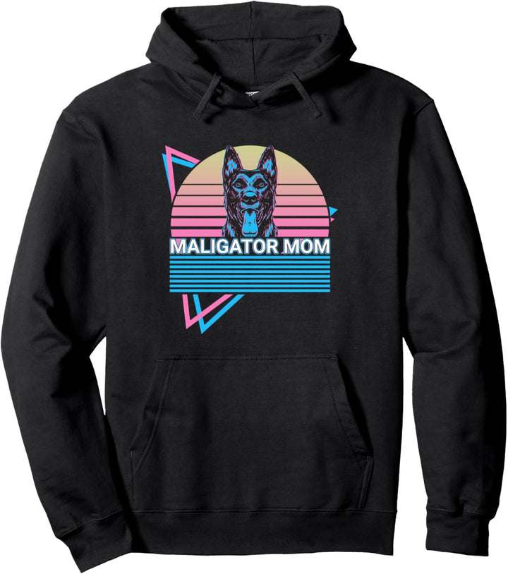 Belgische Malinois Retro Maligator Mom Pullover Hoodie