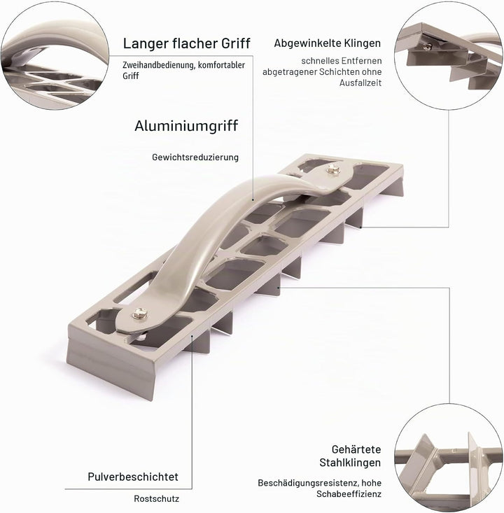 COMENSAL® Rabot - Aluminium-Rabot - Gipserhobel - mit 8 Mesern - Made in EU - 450 x 90 mm