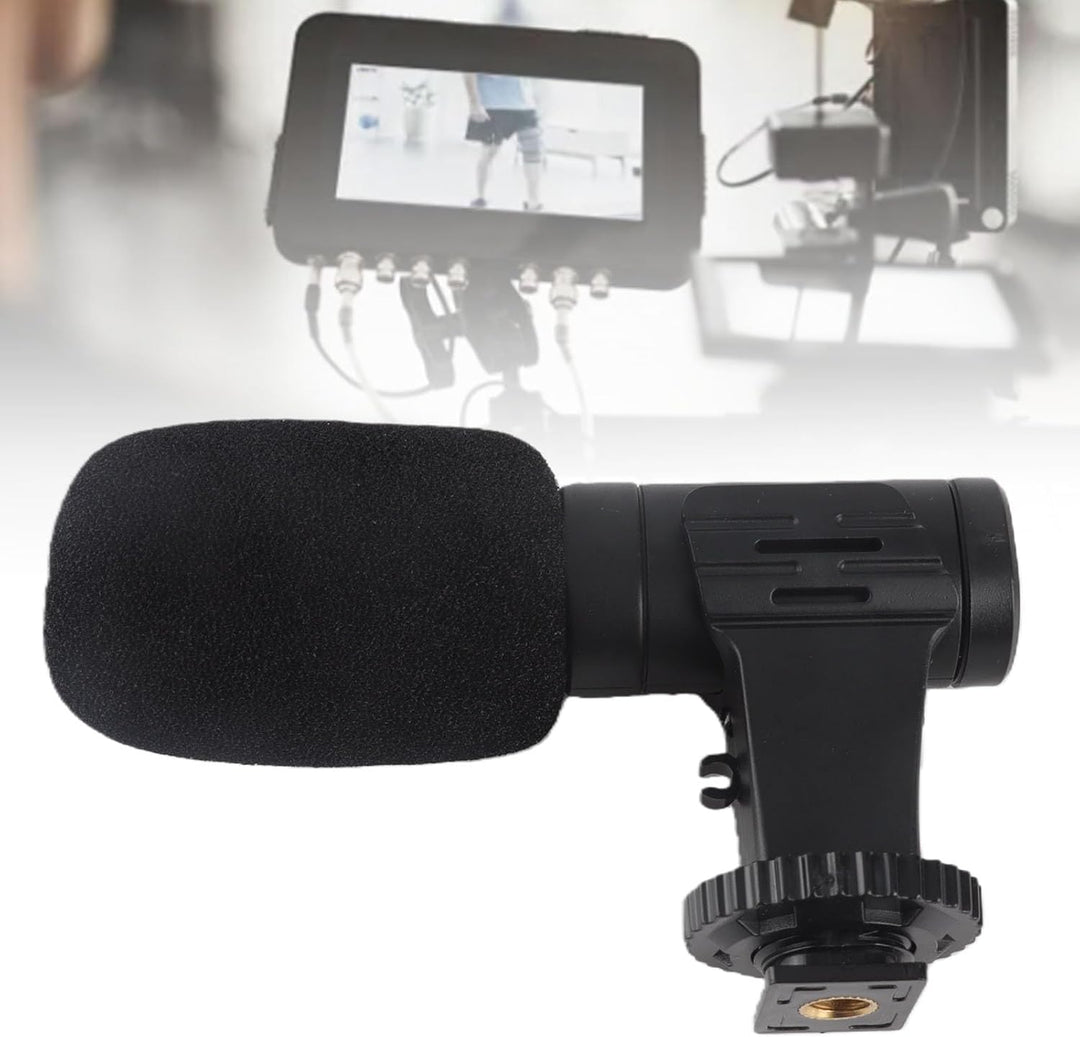 Goshyda On-Camera-Mikrofon, 3,5-mm-Universal-Videomikrofon, Rauschunterdrückungsmikrofon mit Winddic