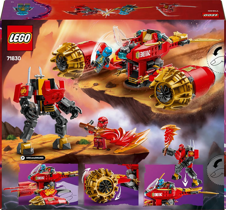 LEGO NINJAGO Kais Sturmreiter-Mech - Fliegendes Motorrad Spielzeug mit 3 Minifiguren - Mech mit bewe