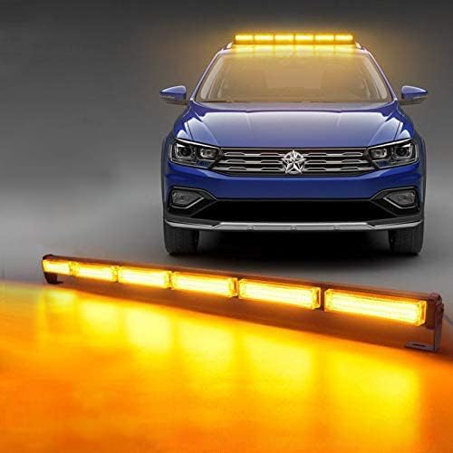 Dinfu 14 Blinkende Stroboskop-Modi LED Warnleuchte Orange Blitzleuchte Rundumleuchte Auto Lichtleist