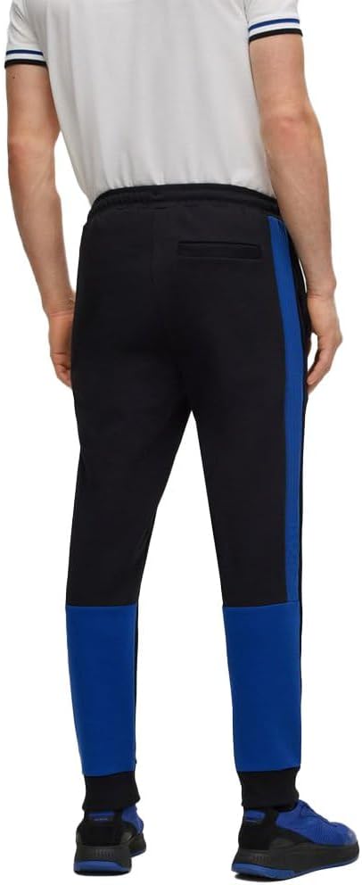 BOSS Herren Hadiko 1 Jogginghose aus Baumwoll-Mix mit Seitenstreifen, Black1