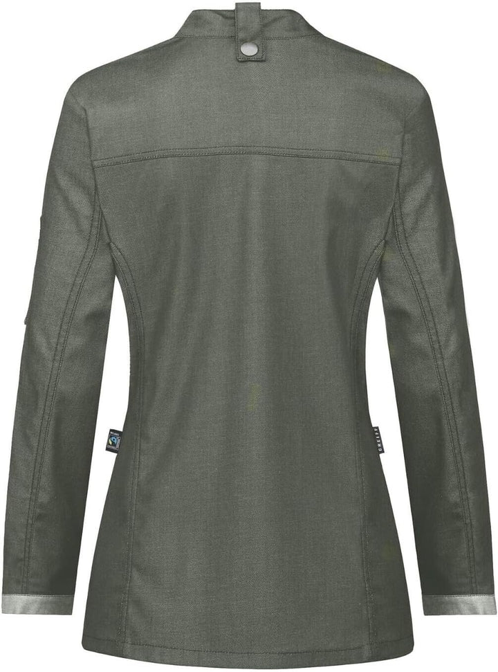 Greiff Gastro Moda Cuisine Damen Kochjacke Bikerstyle Regular Grün XS, Grün XS