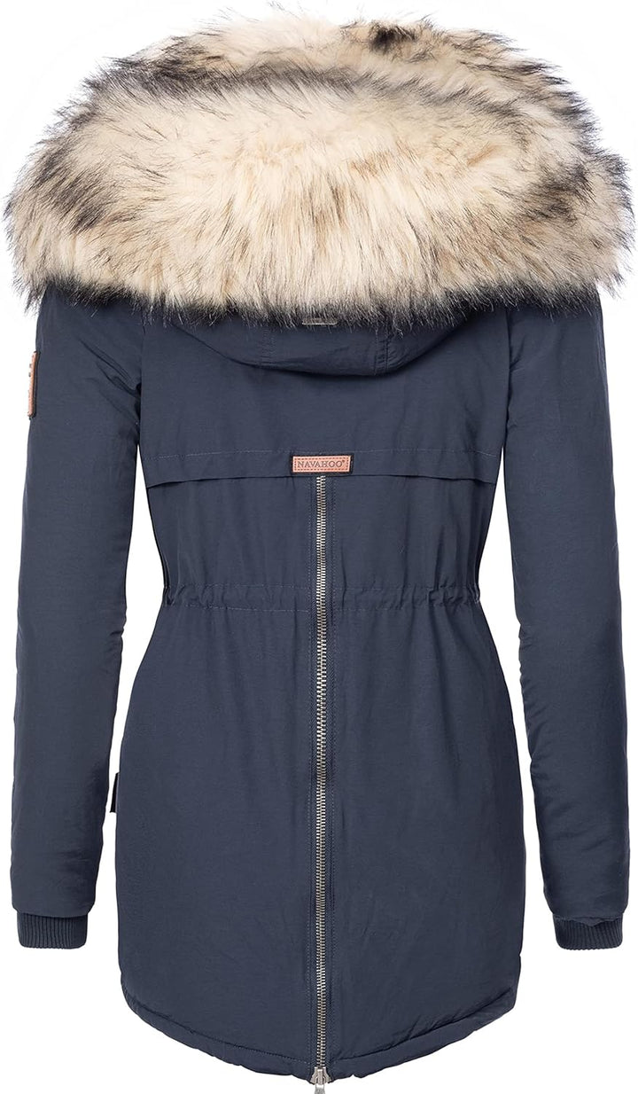 Navahoo Damen Warmer Winterparka mit Kapuze Sweety XS-XXL XS Navy, XS Navy
