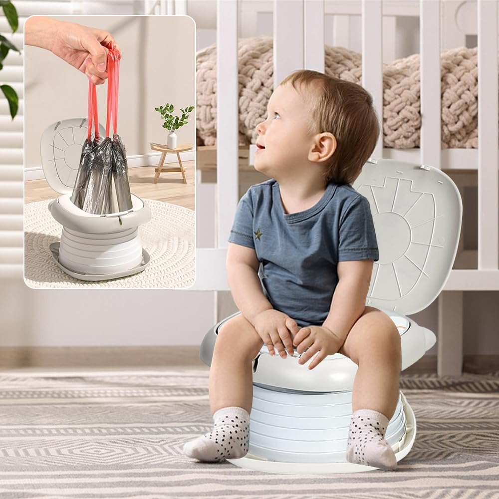 Klapptoilette für Kinder,Kindertoilette Tragbar,Kinder Reise Töpfchen,Töpfchen Faltbar,Tragbare Baby