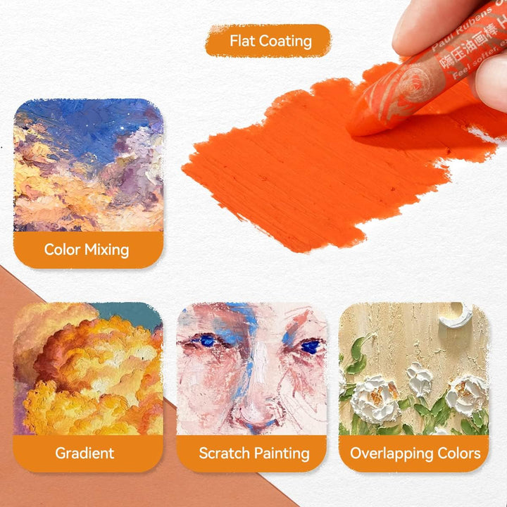 Paul Rubens Ölpastellkreide Set, 48 Farben Oil Pastels Weiche Pastellfarben Ungiftig für Künstler, S