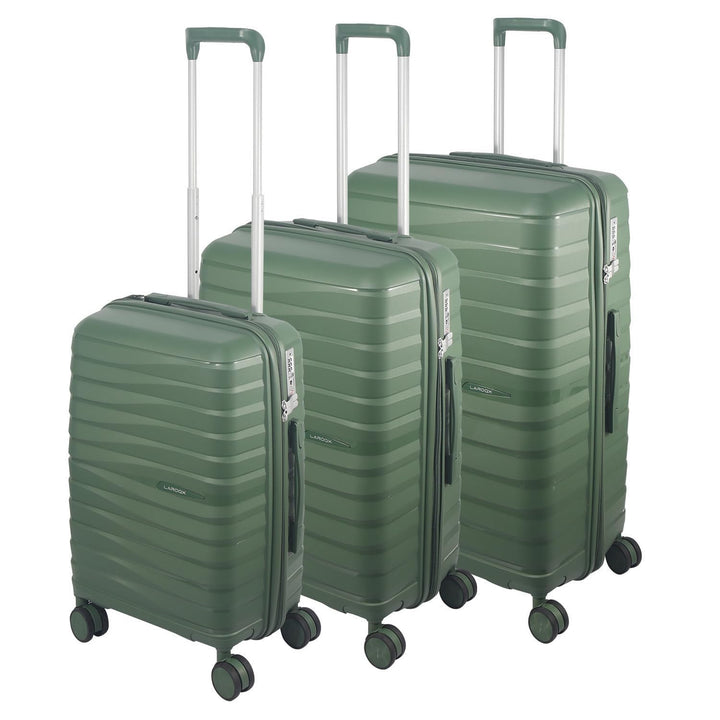Hartschalen Kofferset 3-teilig aus Polypropylen, 55/66/74 cm (43L/65L/110L), Hochbelastbar, TSA Zahl