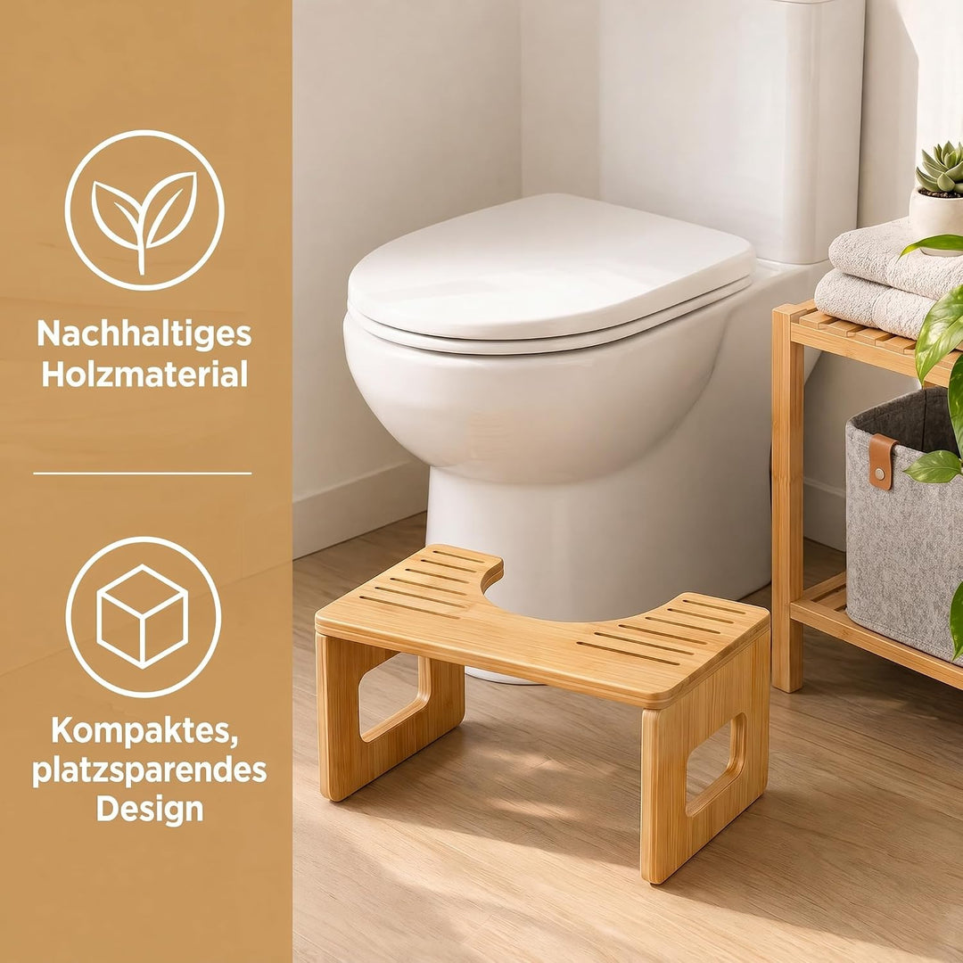 Toilettenhocker Erwachsene, 40×20×17cm Ergonomischer Klohocker WC | Hocker Badezimmer, für Hämorrhoi