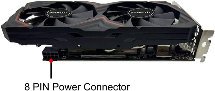 QTHREE Radeon RX 590 Grafikkarte, 8G GDDR5 256-bit, HDMI, DVI, DisplayPort, DirectX 12, 6 PIN Additi