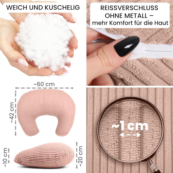 Amilian Stillkissen - Stillmond/Stillhörnchen – Schwangerschaftskissen und Lagerungskissen für Mama