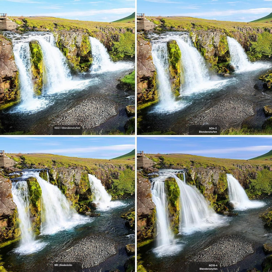 NEEWER 67mm ND Filter Set ND2 ND4 ND8 ND16, Objektivreinigungsstift, Filterbeutel, Graufilter Set, k
