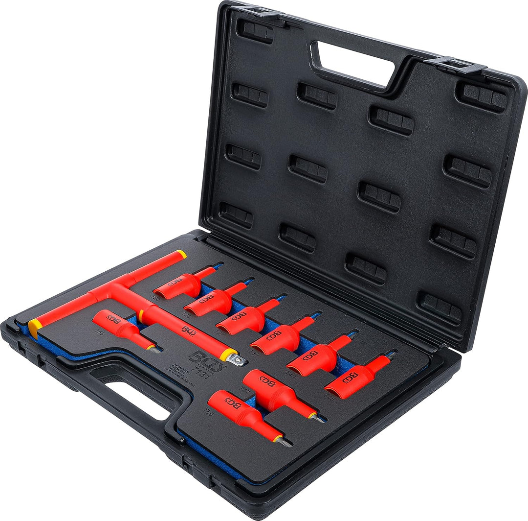 BGS 7131 | VDE-Bit-Einsatz-Satz | Antrieb Innenvierkant 12,5 mm (1/2") | T-Profil (für Torx) T20 - T