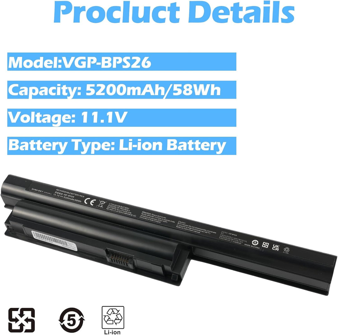 Oyomba VGP-BPS26 VGP-BPL26 VGP-BPS26A VGP-BPS26S Akku für Sony VAIO VPC-CA15FW VPC-CA15FG VPC-CA16EC