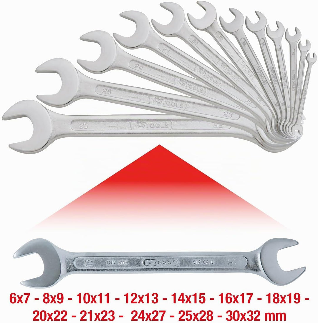 KS Tools 517.0125 CLASSIC Doppel-Maulschlüssel-Satz, 12-tlg., 6x7-30x32mm