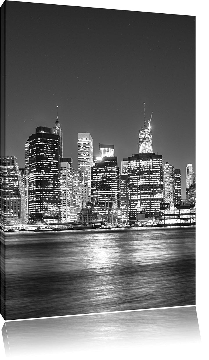Pixxprint New York City, Format: 100x70 auf Leinwand, XXL riesige Bilder fertig gerahmt mit Keilrahm