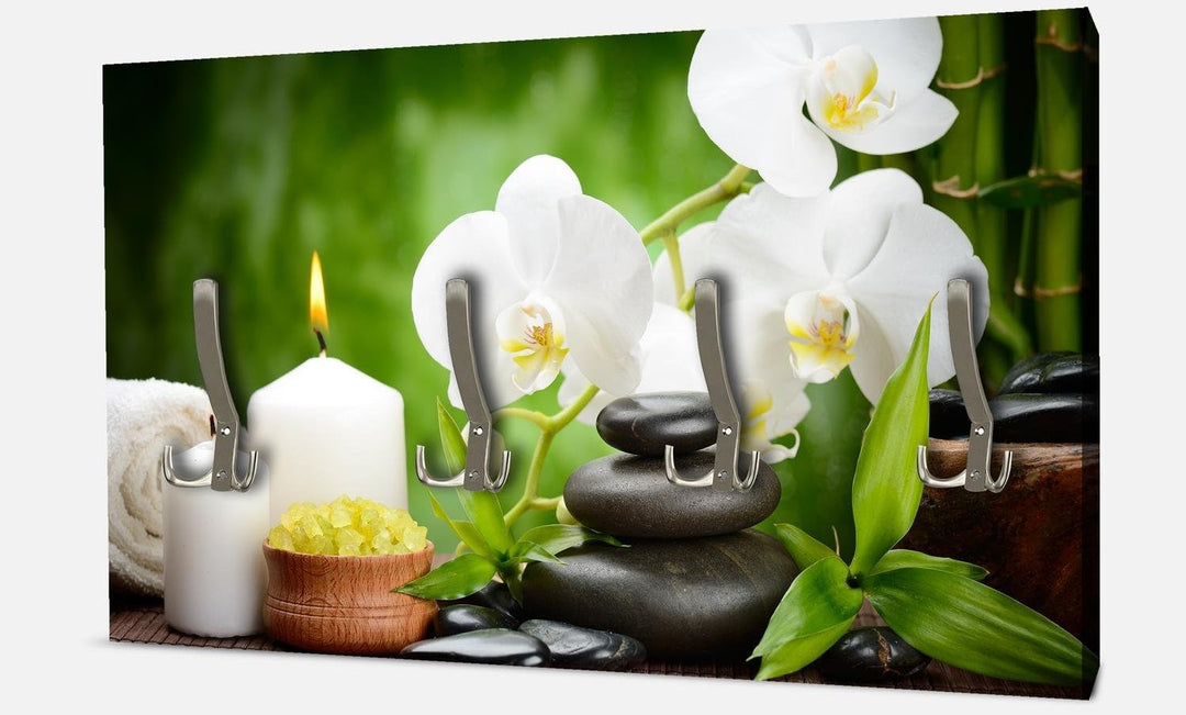 wandmotiv24 Garderobe Wellness Querformat - 69x40 (BxH) - Leinwand Wandgarderobe, inklusive Garderob