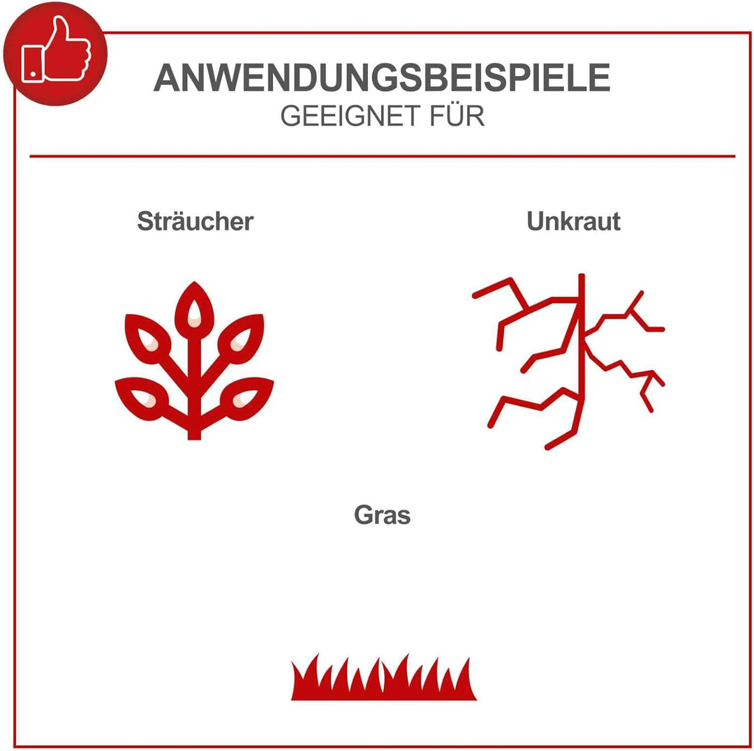 Scheppach Benzin Rasentrimmer PBC520 Freischneider inkl. Fadenspule, Messer & Schultergurt | Schnitt